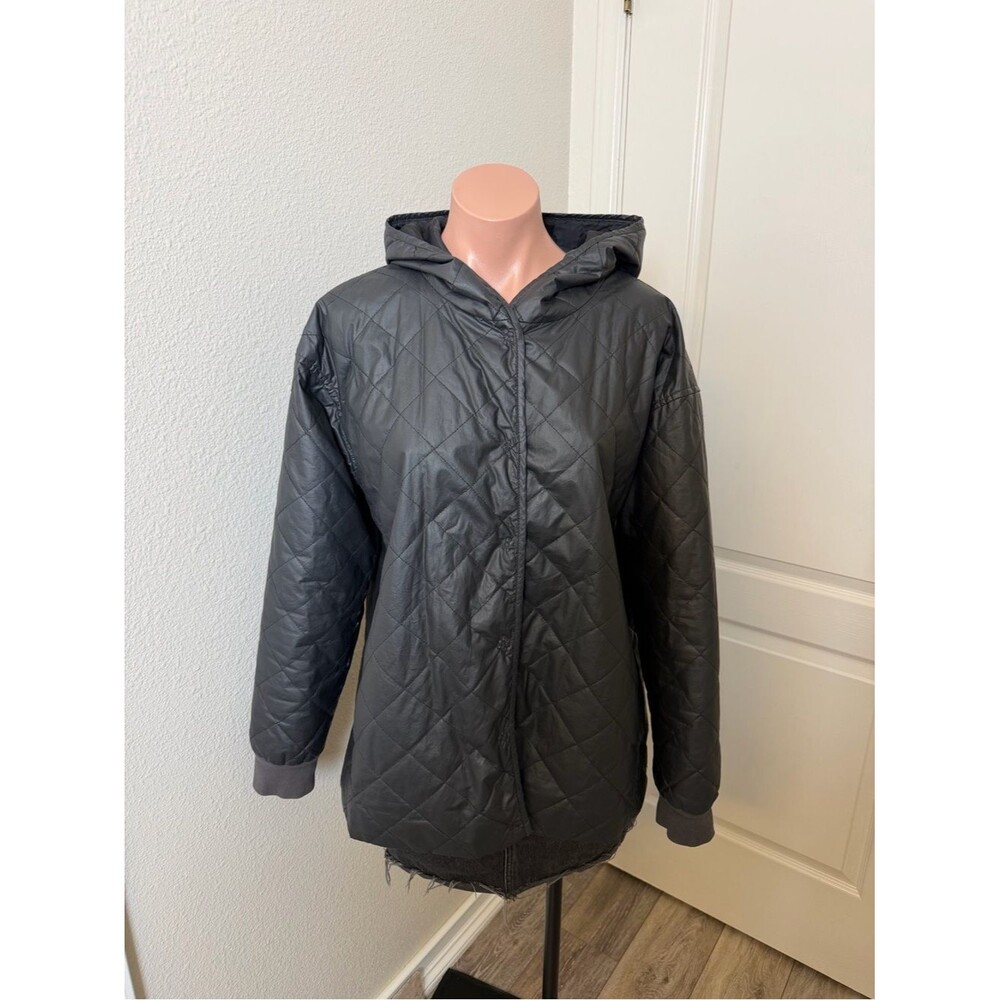 Eileen Fisher black puffer coat Sz M